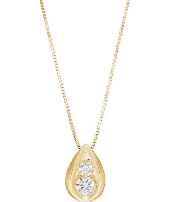 Macy's 1/4 ct. t.w. Diamond Teardrop Pendant Necklace in