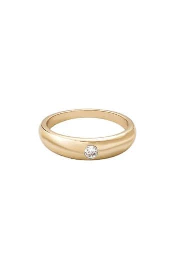 Adornia Women's 14K Gold Plated CZ Chubby Band Ring