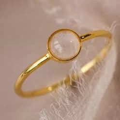 Caitlyn Minimalist Dainty Round Moonstone Ring