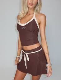 ALYSIA SKORT - CHOCOLATE – Tiger Mist USA