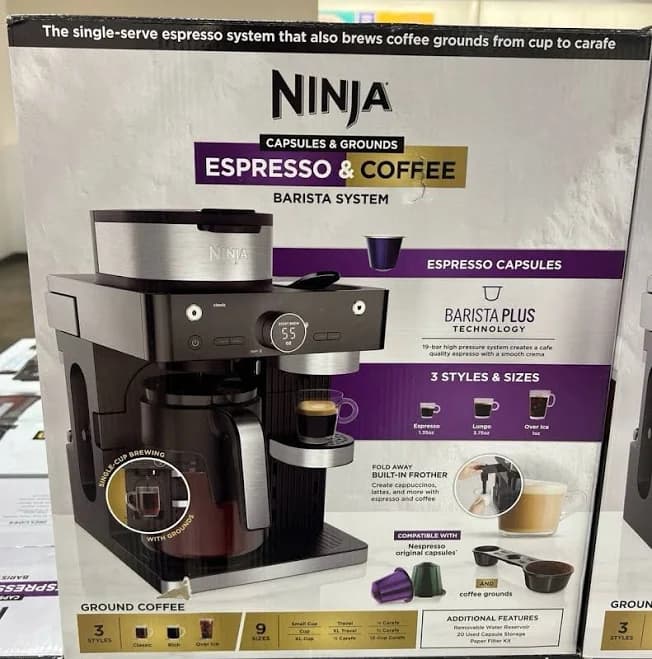Ninja CFN601 Espresso & Coffee Barista System, 3 Espresso Brew Styles, Single-Se