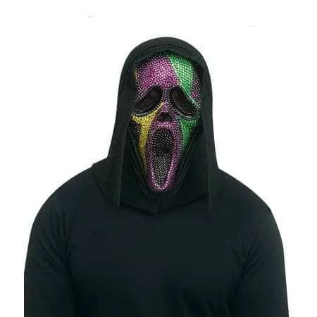 Fun World Ghost Face Mardi Gras Bling Mask