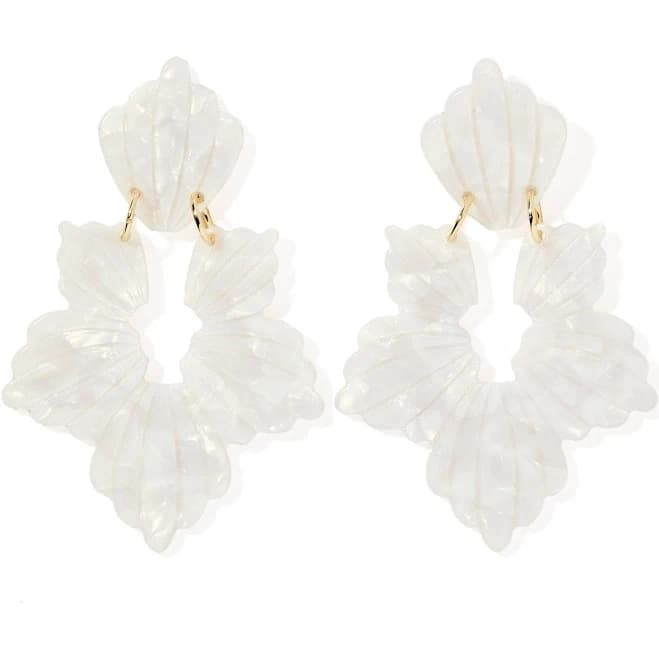 Michelle Statement Earrings - Pearl White - Shop LINNY Co