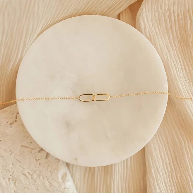 Caitlyn Minimalist Dainty Linked Pendant Satellite Necklace