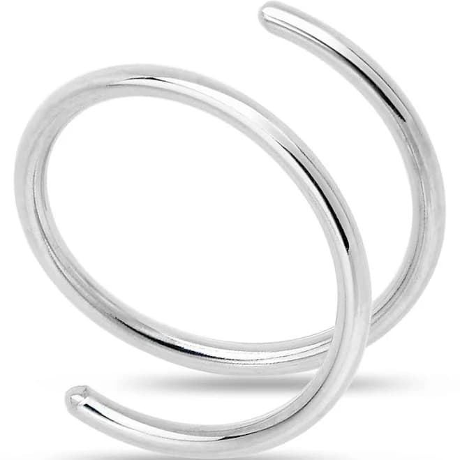 Body Candy Double Hoop Nose Ring 14k Gold Filled and 925 Silver for Women and Men Spiral Nose Jewelry for Single Piercing Handmade in USA