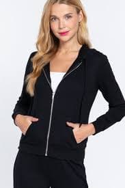 Women's Basic Zip Up Fleece Hoodie Jacket Lightweight w/ Pockets - Walmart.com