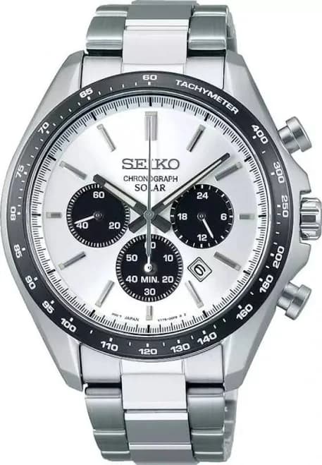 Seiko Men's SBPY165 Solar Chronograph Panda Watch