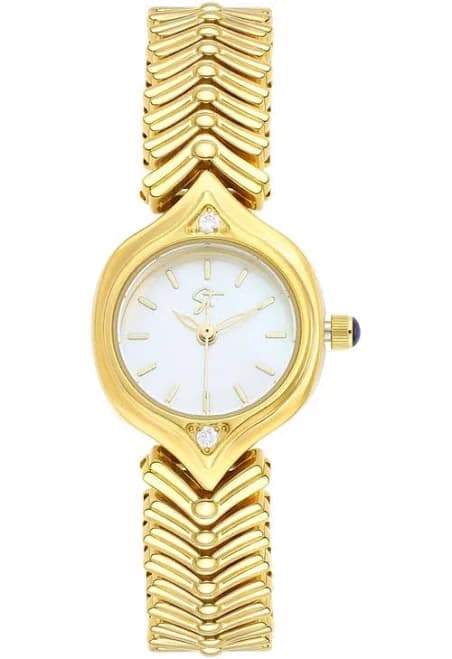 St. Moran Herringbone Gold Bracelet Watch
