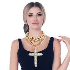 Chunky Aurora Borealis Jumbo Cross Necklace – A.M.J. BOUTIQUE