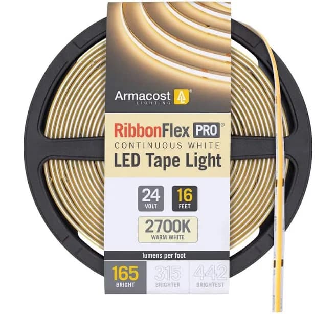 Armacost Lighting RibbonFlex Pro 24V White COB LED Strip Light Tape