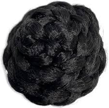 Amazon.com : VAVANGA Small Size Natural Braided Chignon Bun Hairpiece Black Donut Scrunchie Clip in Hair Bun Updo Hair Piece Twisted Bun Ponytail Hair Extensions Clip in Fake Bun for Women(#1B, N1-BL) :