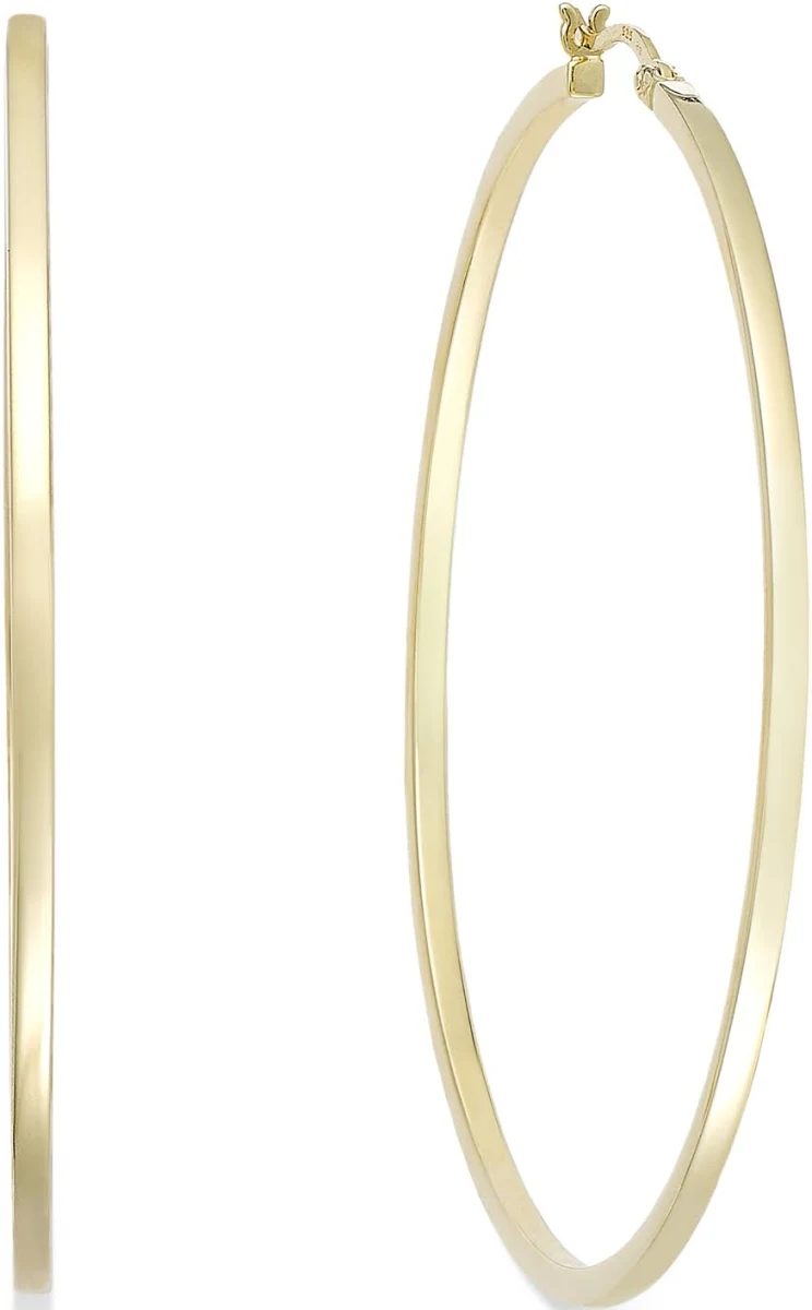 Macy's 14K Gold Vermeil Square Tube Hoop Earrings