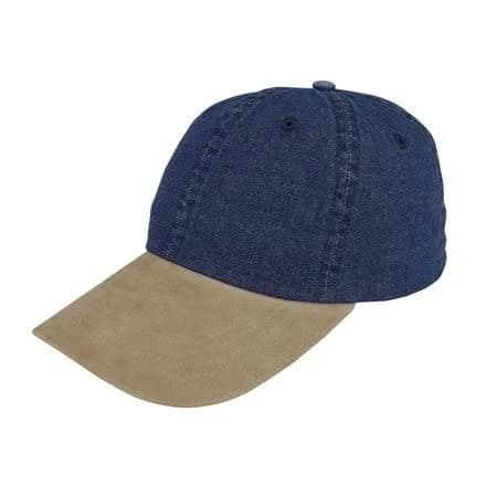 Washed Denim Cap w/Suede Bill