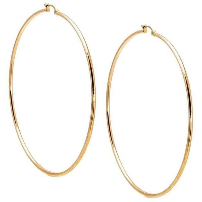 14K Gold Tube Hoop Earring