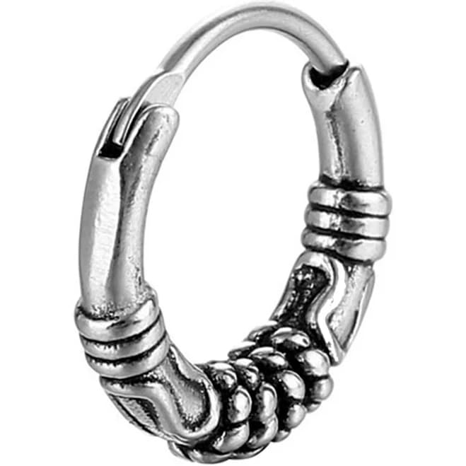 Men’s Small Silver Hoop Earrings Stainless Steel Huggie Punk Retro