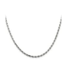 Sterling Silver 2.5mm Diamond-Cut Rope Chain Necklace