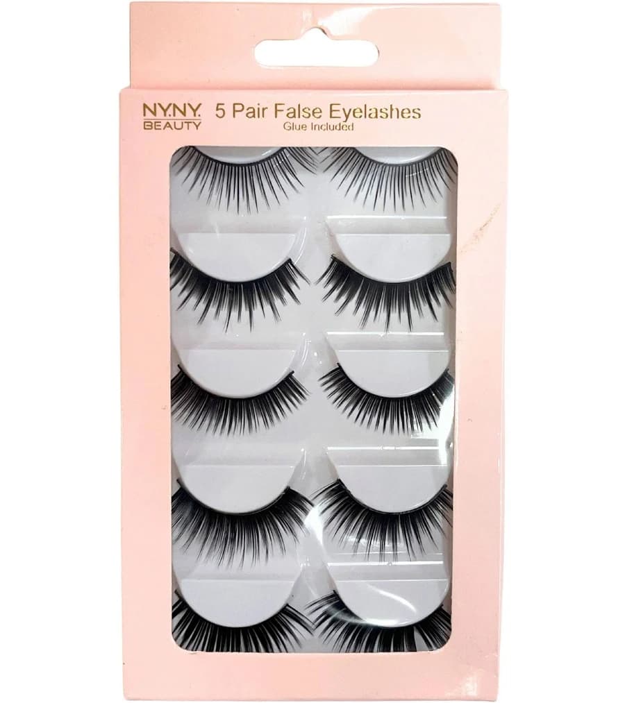 NY.NY. Beauty 5 Pair False Eyelash Set with Glue in Countertop Display