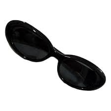 Giorgio Armani Round Metal Sunglasses Black Leather Blinkers