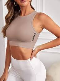 Easithlete Letter Graphic Crop Sports Tank Top Gym Top | SHEIN EUR