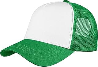 5-Panel Mesh Baseball Cap, Trucker Hat, Structured Plain Design, Cotton, Adjustable Size