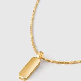 Sylvian Grant Minimal Gold Pendant & Square Chain