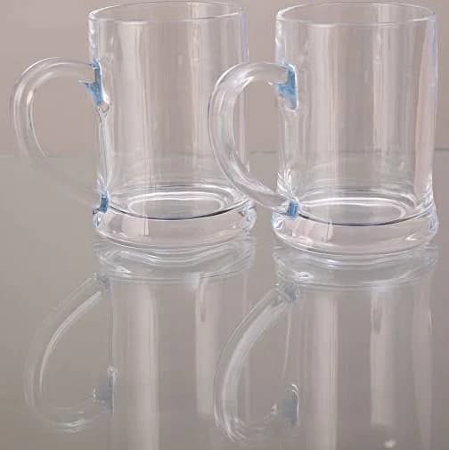 Faceted Radiance Clear Glass Mug - Set of 2