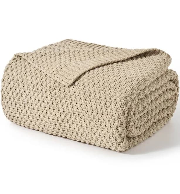 EverGrace Chunky Chenille Knit Throw Blanket