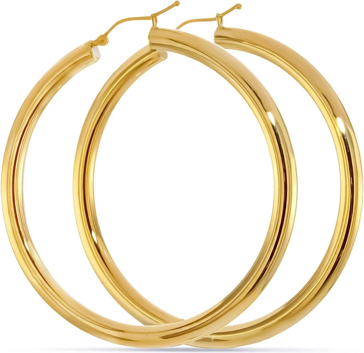 14K Gold Chunky Hoop Earrings