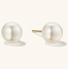 Mejuri 18K Gold Vermeil Pearl Stud Earrings