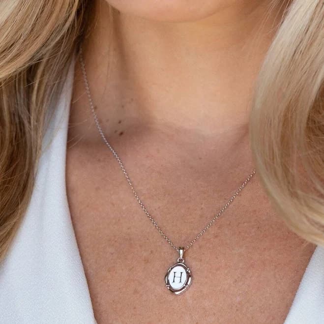 Initial Pendant Necklace in Sterling Silver
