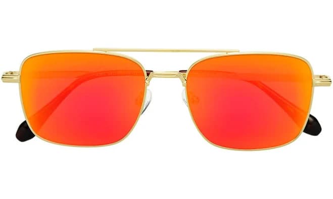 Dash Double Bridge Metal Mirrored Sunglasses