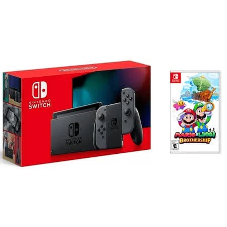Nintendo Switch Gray with Mario & Luigi Brothership Game Bundle (JP Spec)