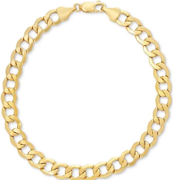 Italian Gold Men's 10K Gold Curb Chain Bracelet