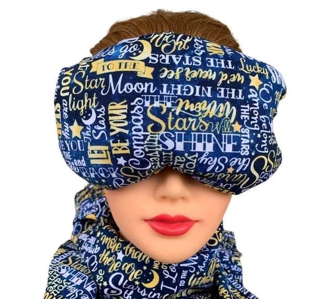 Star & Moon Lavender Eucalyptus Eye Mask | Herbal Flax Seed Pillow | Aromatherapy Relaxation Pack