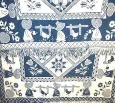 Lady Suzanne Vintage Blue and White Woven Reversible Jacquard Throw Blanket