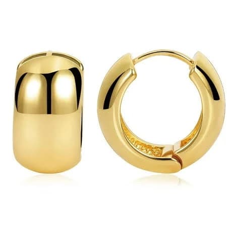14K Gold Huggie Hoop Earrings