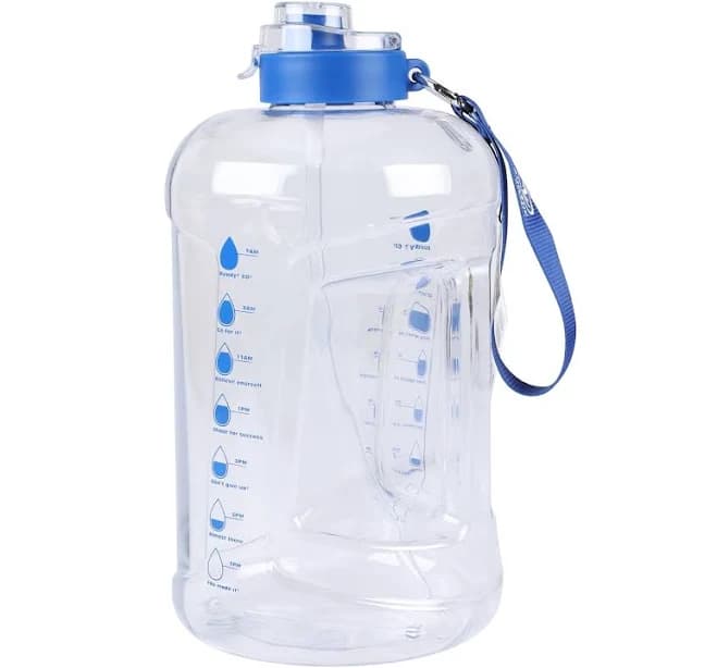 Athletic Works 128 oz Goals Jug with Dual Lid and Blue Accent