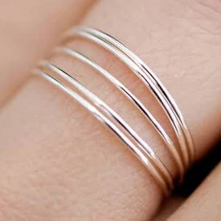 Hammered Sterling Silver Stacking Rings (5 Pack)