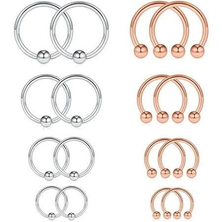 Briana Williams 16G Horseshoe & Captive Bead Nose Hoop Septum Piercing Jewelry