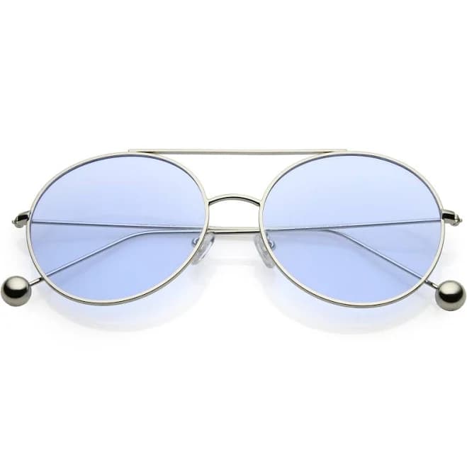 Aviator Sunglasses with Oval Plat Lens