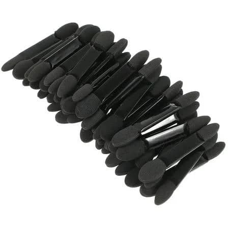 Qifull 50Pcs Black Eye Shadow Applicator Set