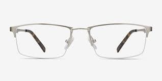Furox Rectangle Silver Semi Rimless Eyeglasses | Eyebuydirect