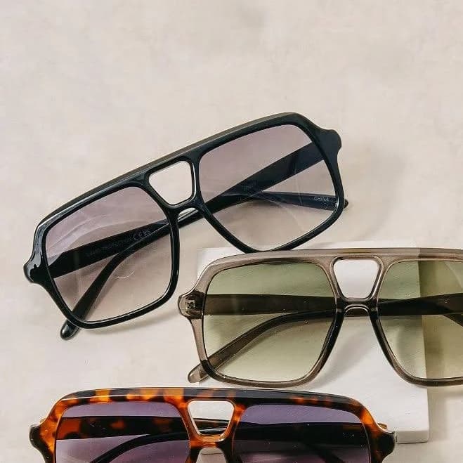 Retro Aviator Sunglasses Large Acetate Frame