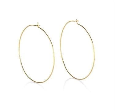 14K Gold Wire Hoop Earrings