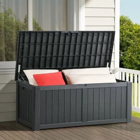 Best Deal 120 Gallon Large Resin Deck Box with Waterproof Lockable Lid