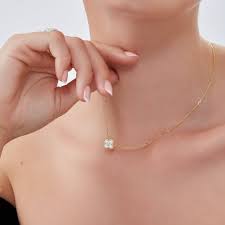 White Enamel Four Leaf Clover Necklace & Bracelet Set With Gemstone In Sterling Silver - Gold | Spero London | Wolf & Badger