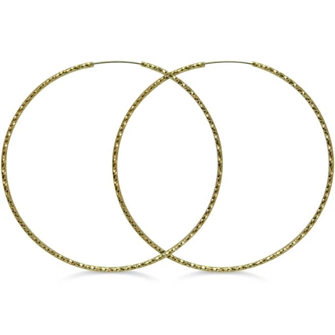 GUESS Textured 3" Hoop Earrings