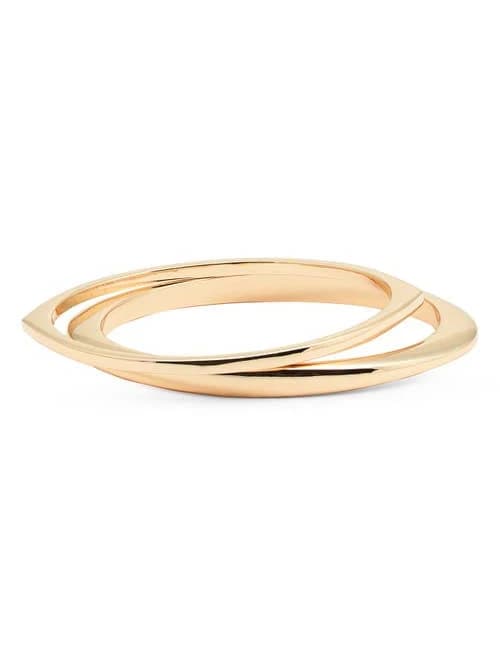 Open Edit Women's Two Pointed Oval Bangles