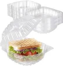 Clear Hinged Lid Plastic Food Container