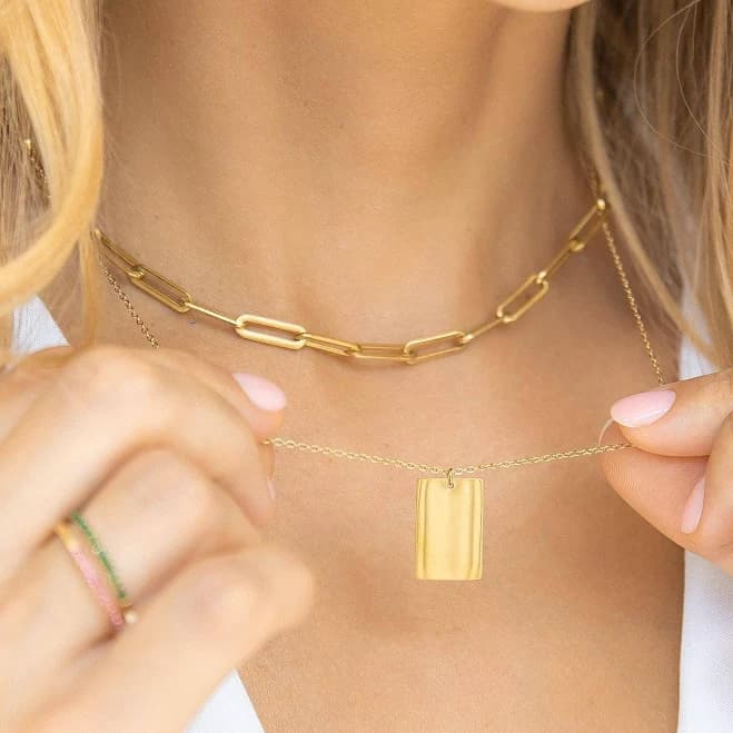 Minimalist Gold Paperclip Chain Necklace